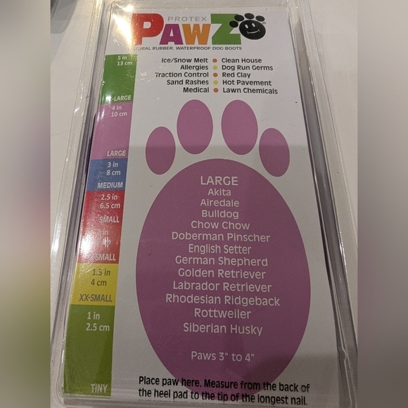 PawZ Rubber Dog Boots, size large 3-4", 28  boots Black & Purple - Picture 4 of 14